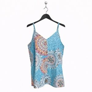 Boho Blue Mandala Tank Top | Size XXL